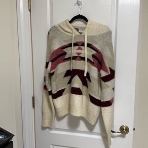 Lou&Grey size L hooded Aztec print sweater